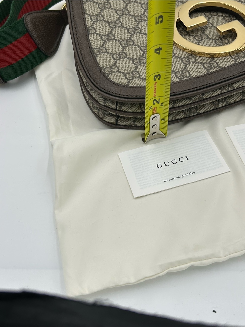 Women's Gucci Blondie iconic GG Supreme canvas shoulder Bag made in Italy - Picture 16 of 16